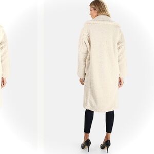 APPARIS | XS / S | Daryna Teddy Faux Shearling Fur Fuzzy Long Ivory Trench Coat